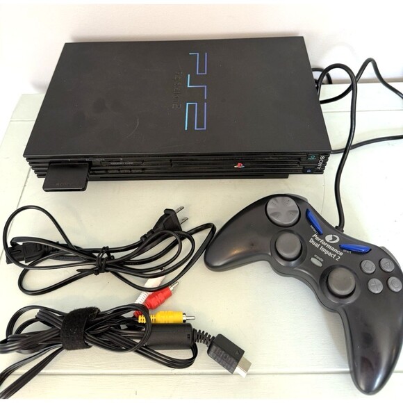Sony PlayStation 2 PS2 Fat Console SCPH-39001 Cords Controller Memory Card WORKS